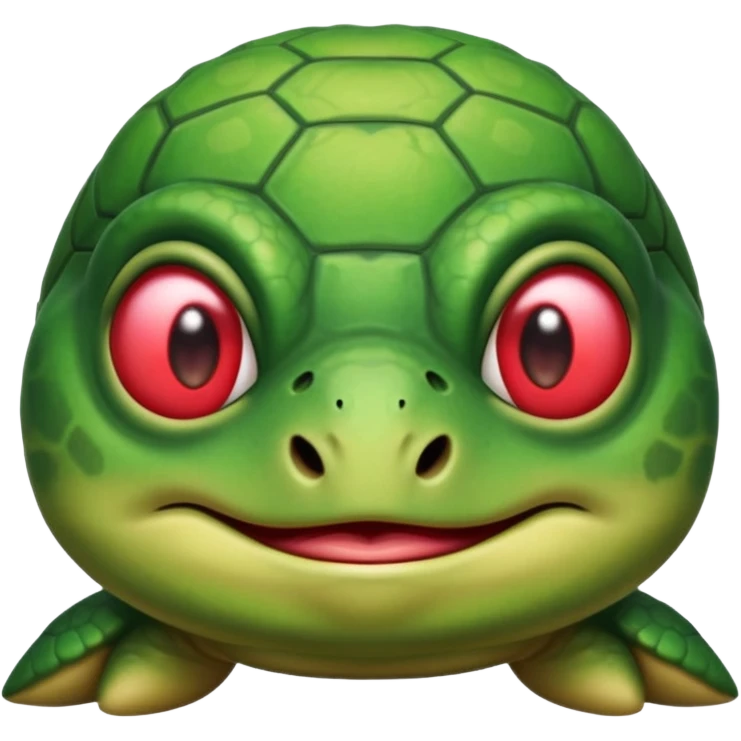 Cute angry turtle that has an upside down heart mark under her nostrils emoji