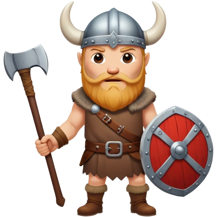 realistic Danish Viking with an ax in his hands emoji