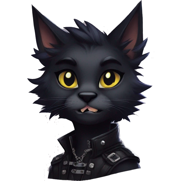 Edgy sharp anthro punk black cat animal furry by Falvie, LiLaiRa, griffsnuff, AngieWolf emoji