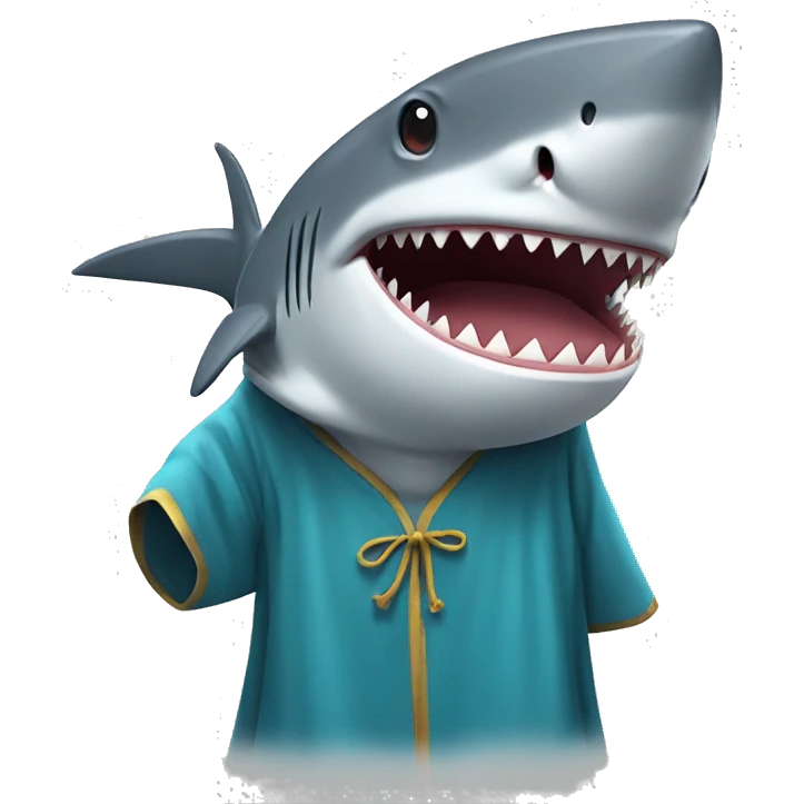 Shark with a robe emoji