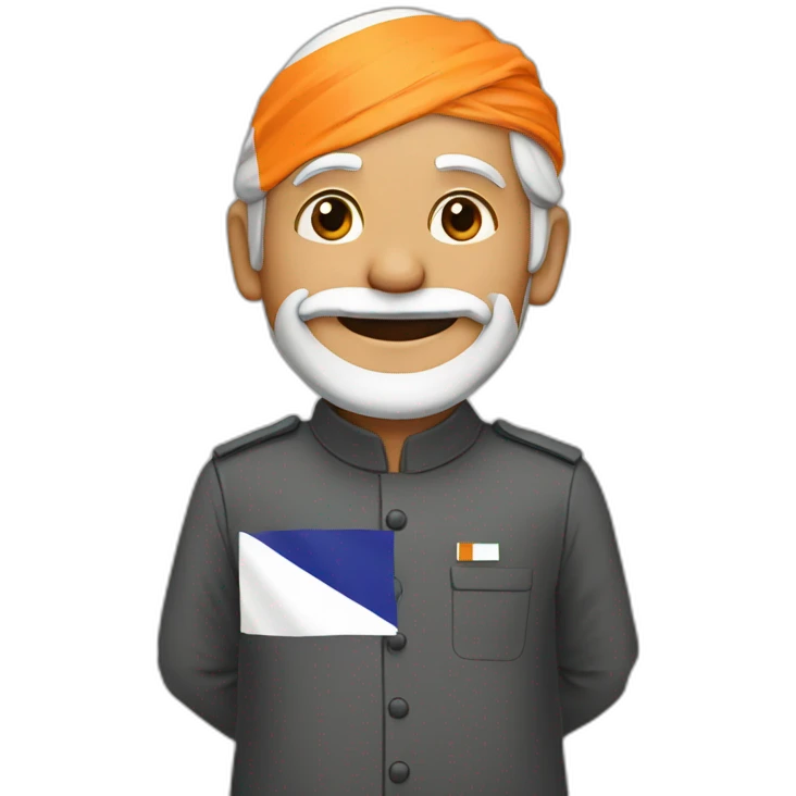Modi with flag in bg emoji