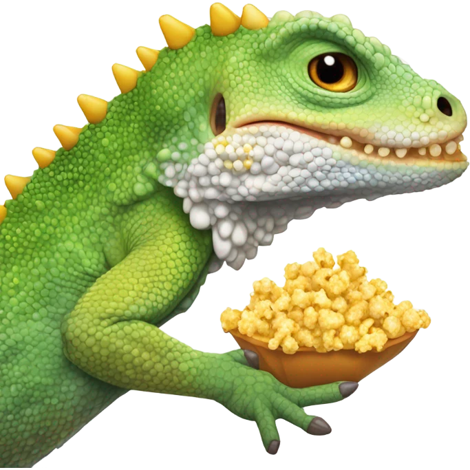 Lizard eating popcorn emoji