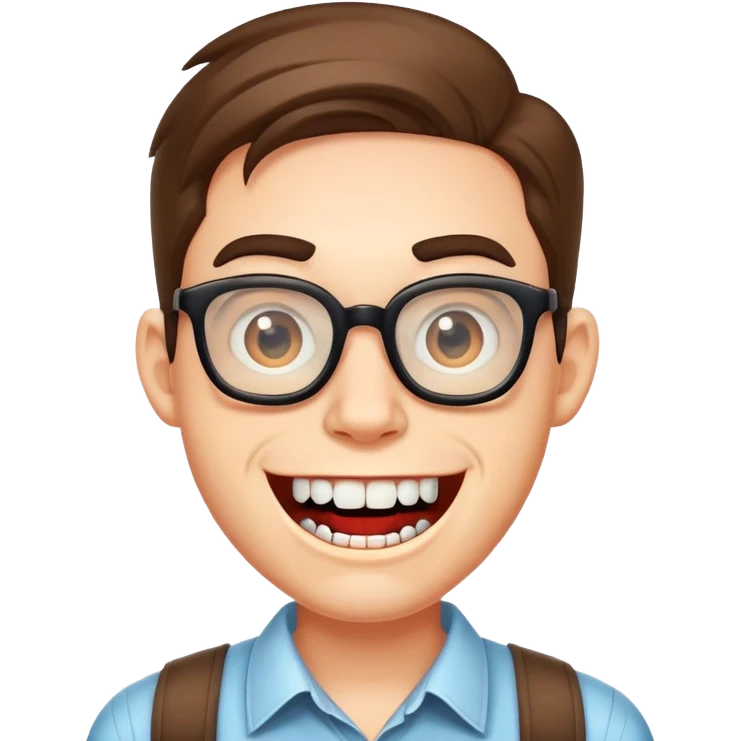 Nerd with big teeth emoji