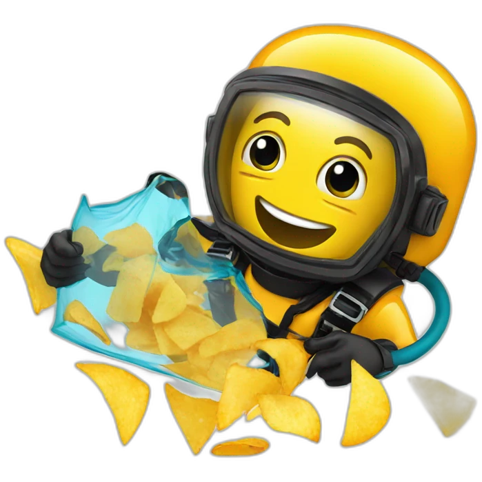 Scuba Diver enjoying chips and salsa emoji
