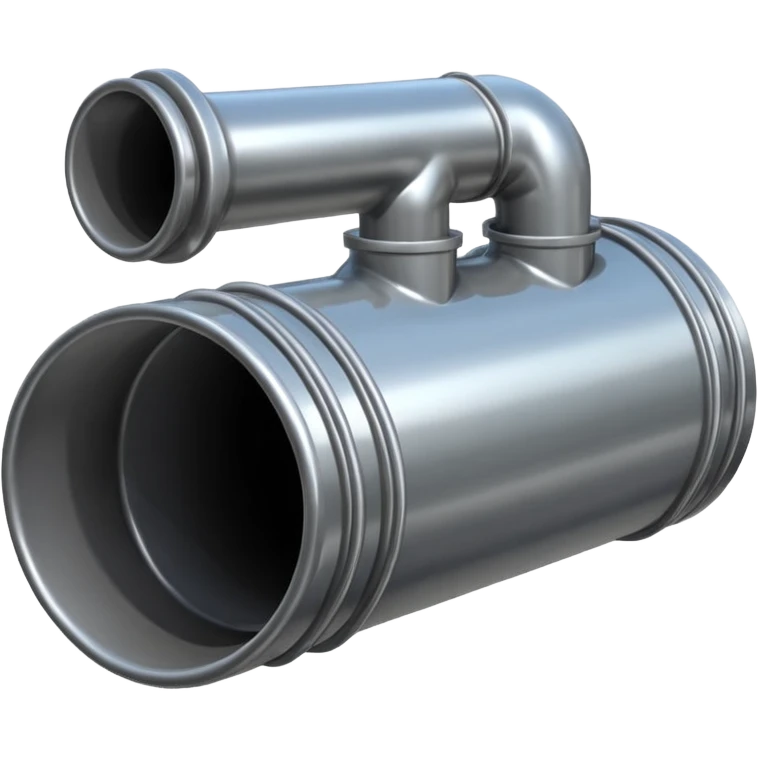 a steel shiny sewer pipe wastewater flows out emoji