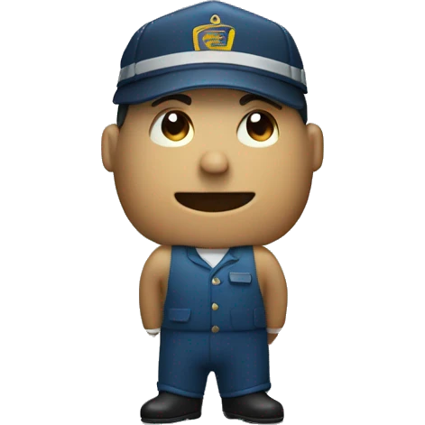 tiny full-body mailman seen a top view emoji