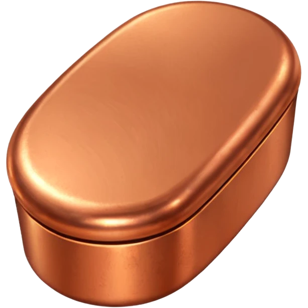 Create an Android-style emoji of a copper ingot. Make it simple, flat, and cartoon-like with bright copper colors, soft shading, and clean rounded shapes. Avoid realism and keep the design consistent with modern Android emoji aesthetics. emoji