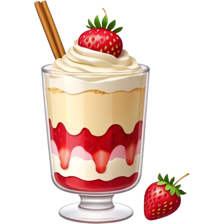 Strawberry parfait with pocky emoji