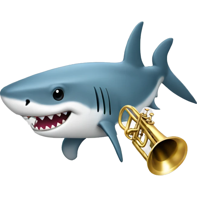 shark with a trumpet emoji