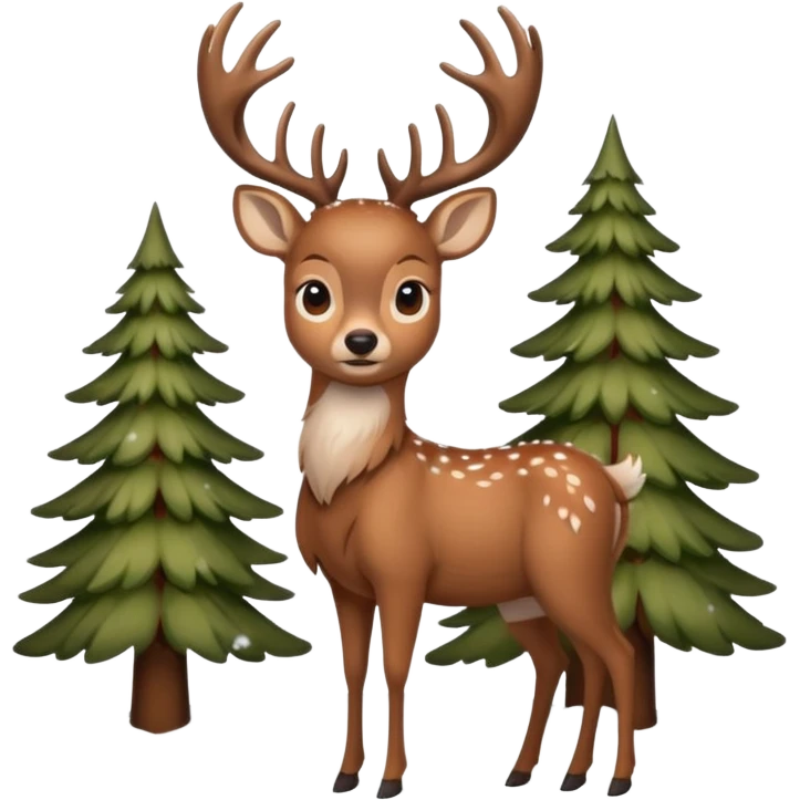 Ein Re das in einem Wald ist und es Schneit emoji