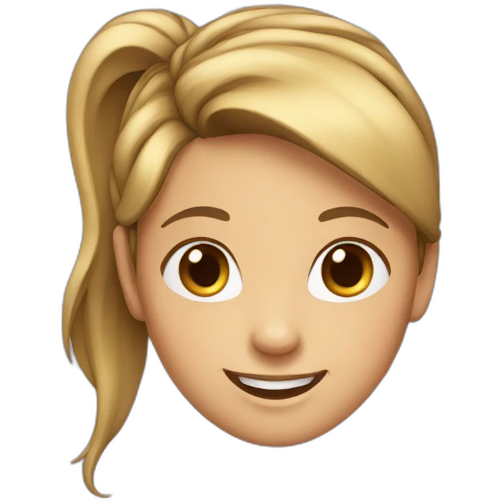 A smiling girl with a ponytail emoji