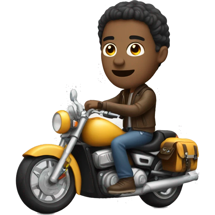 Chill guy in a motorcycle  emoji
