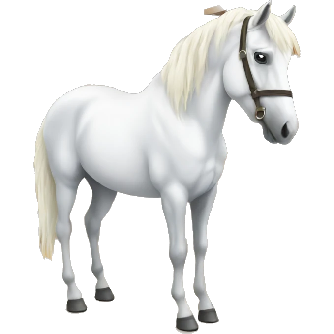 white horse in a shop emoji