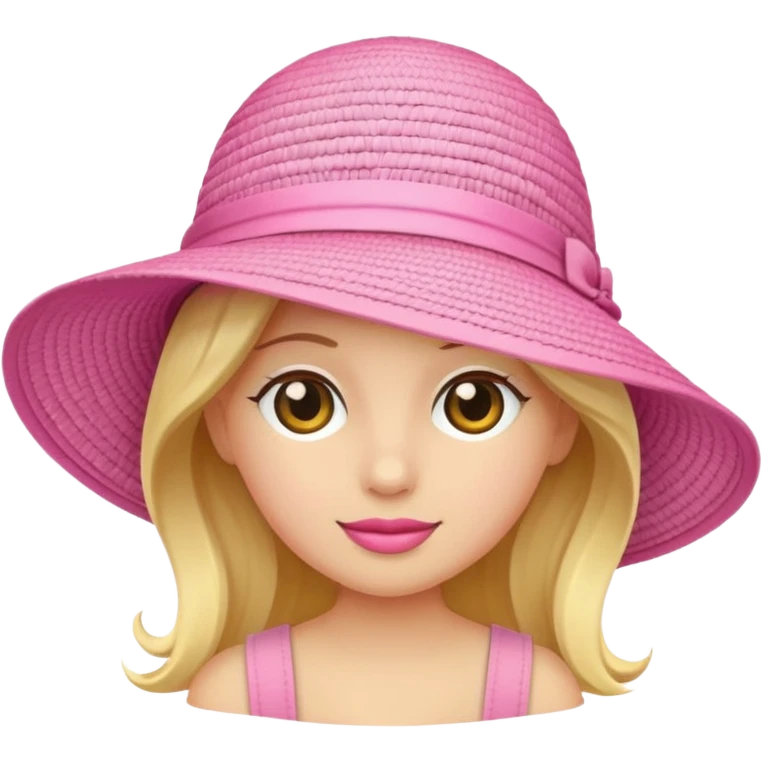 pink sunhat emoji