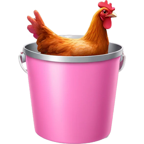 Pink bucket of chicken  emoji