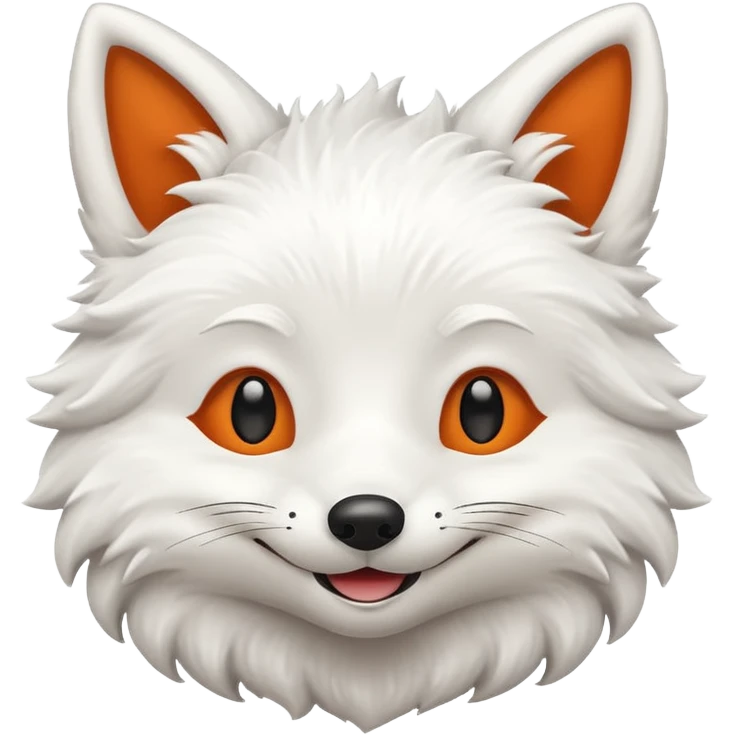 happy white fox emoji