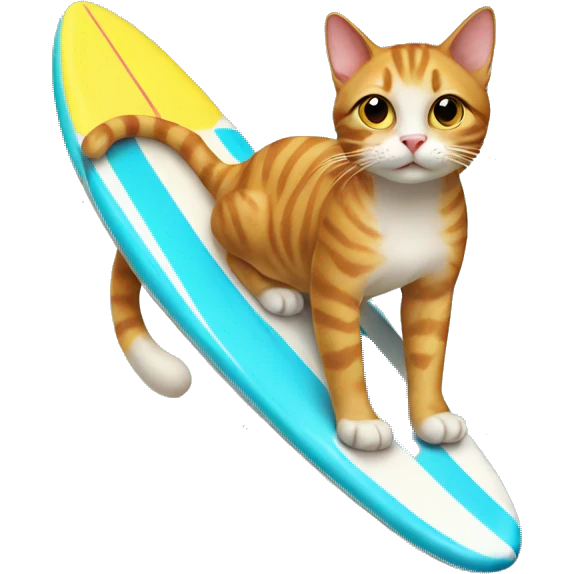 Cat on a surfboard emoji