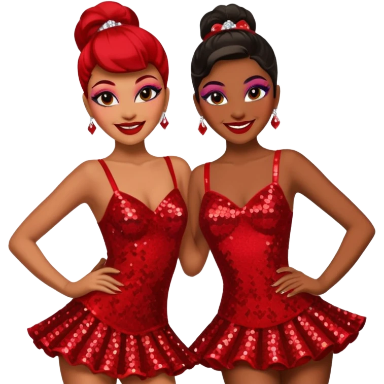 cabaret dancers in red emoji