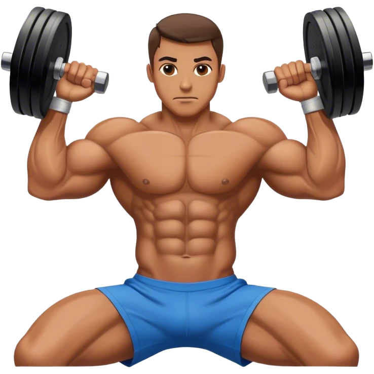 bodybuilder laying down abs exercise emoji