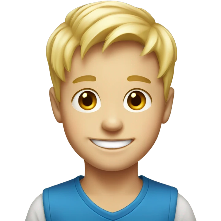 smiling blonde boy portrait emoji