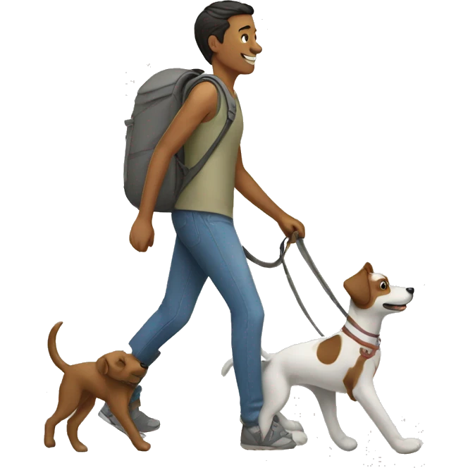 human walking the dog emoji