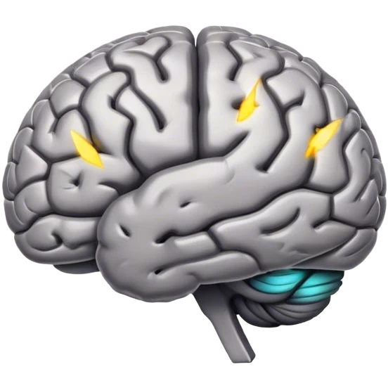 A **human brain** with a protector energy of negative thoughts radiating loving thoughts while it rewires itself emoji