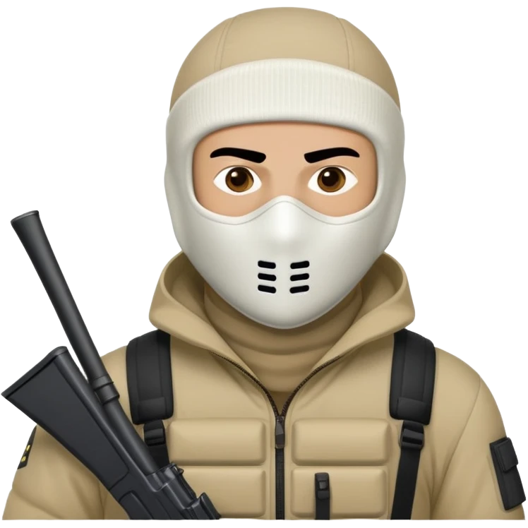 Man with ski mask on and Glock  emoji