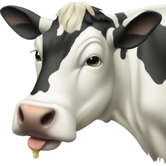 Cow eating grass emoji