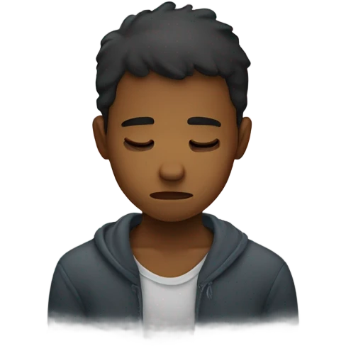 sad boy with eyes closed emoji