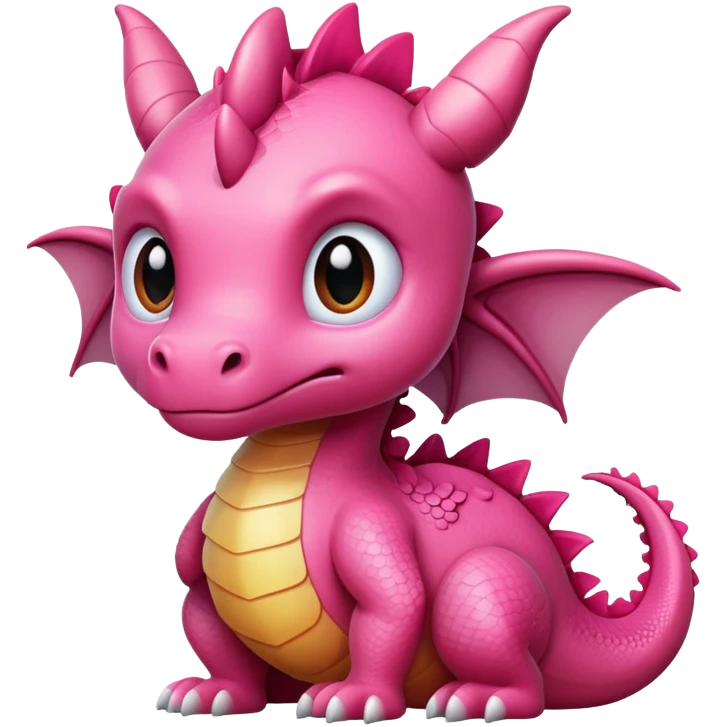 Pink dragon is shy emoji