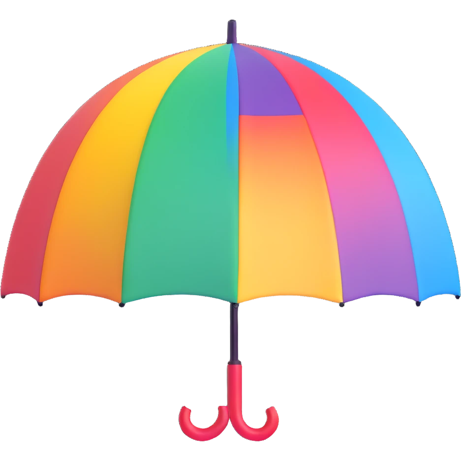 umbrella with rainbow colors emoji