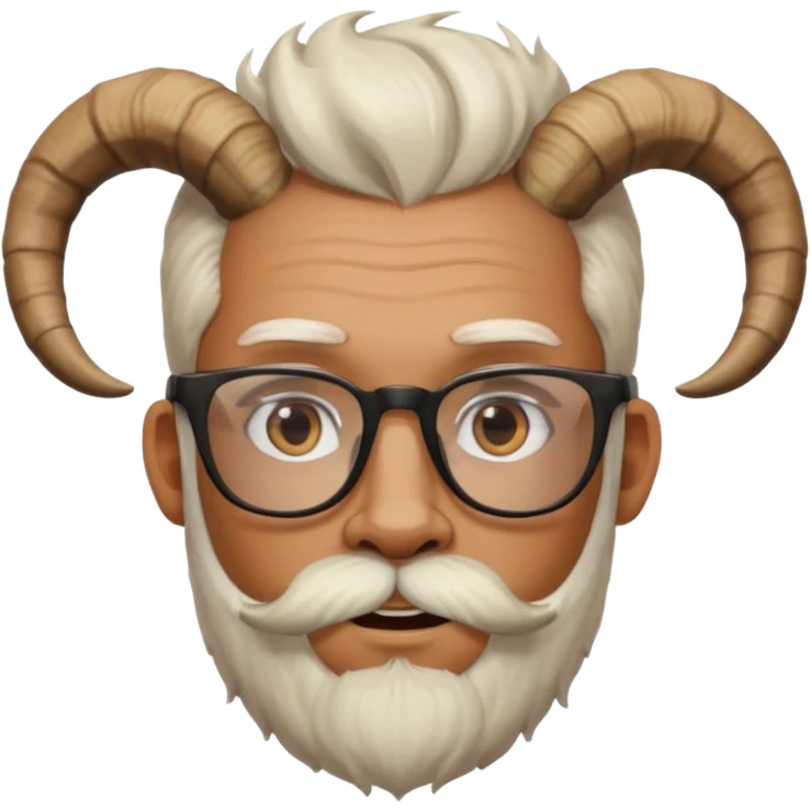 man with goat horn and eyeglasses emoji