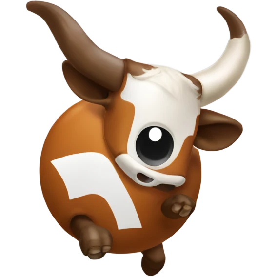 Longhorn mascot attacking a buckeye emoji