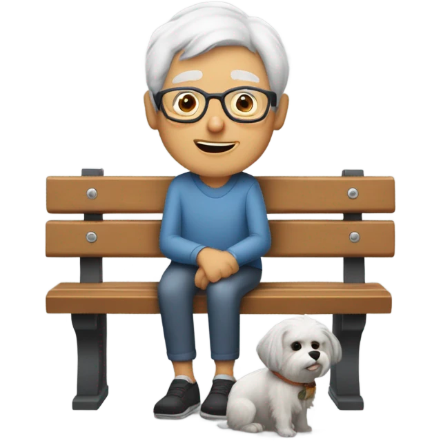 Old person with a dog emoji