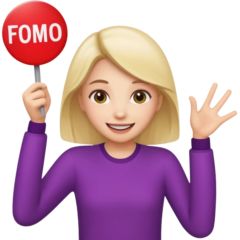 Girl with a FOMO sign emoji
