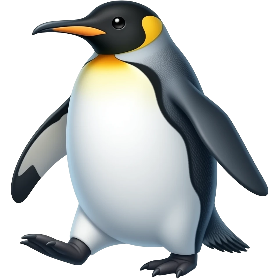 Dağa doğru tek basına yürüyen penguen çiz emoji