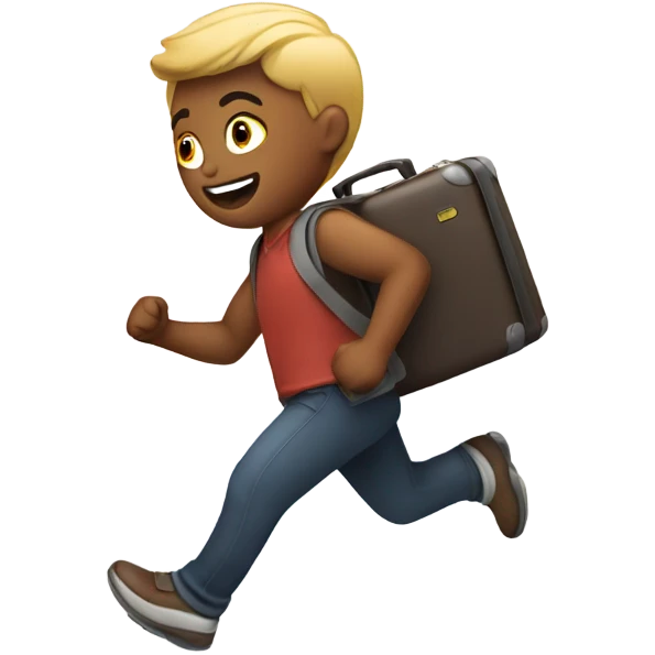 Me running with a suitcase emoji