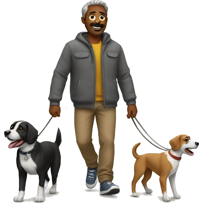 Man walking dogs emoji