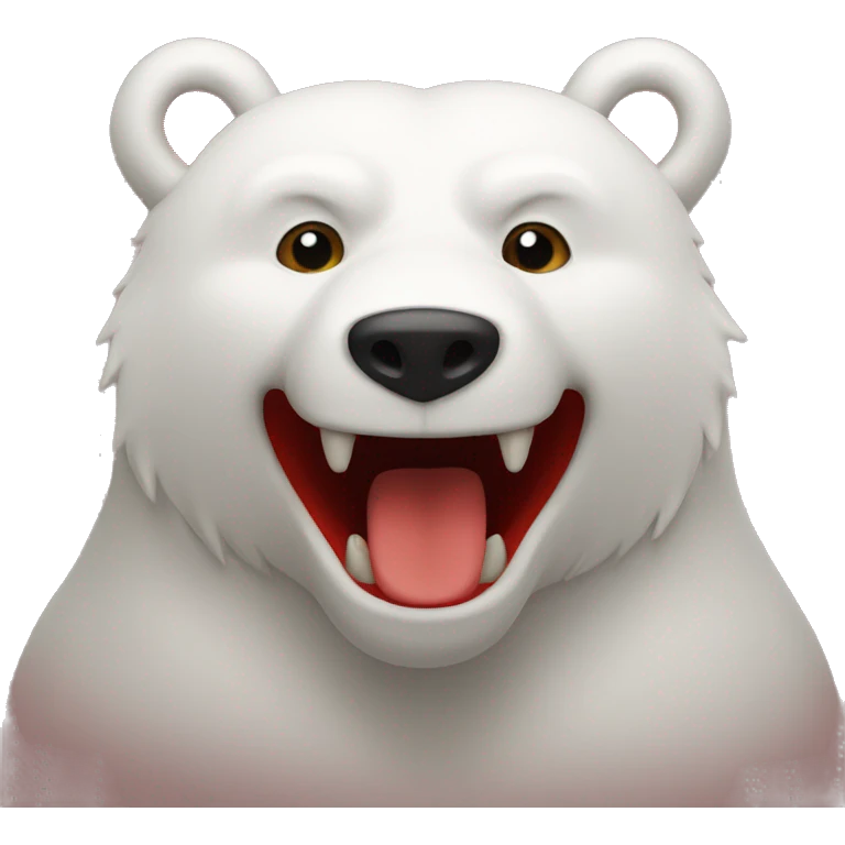 White bear on red snake emoji