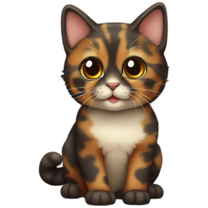 cute tortoiseshell cat emoji