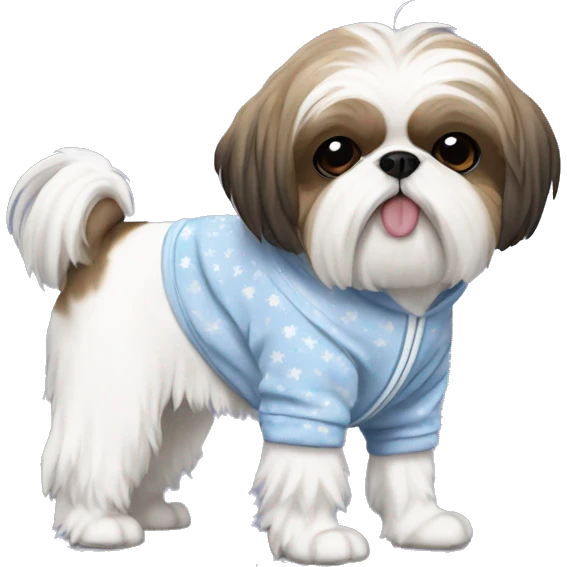 Shih Tzu wearing a onesie emoji