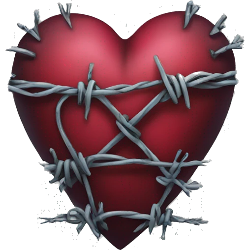 gothic heart with barbed wire emoji
