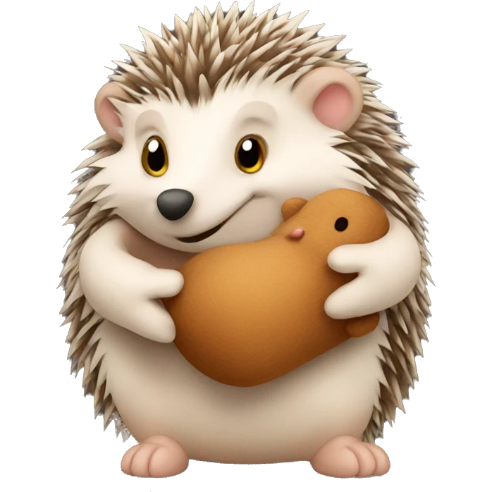 Hedgehog hugging teddy  emoji