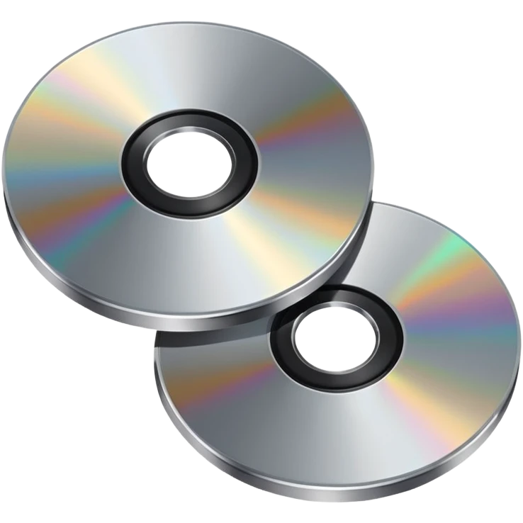 two metal computer disks emoji