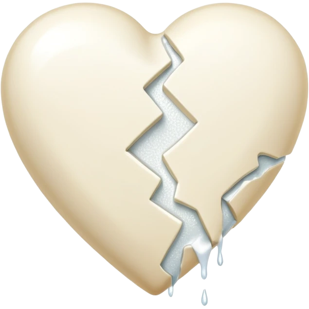 cream broken heart with sparkling white plaster emoji