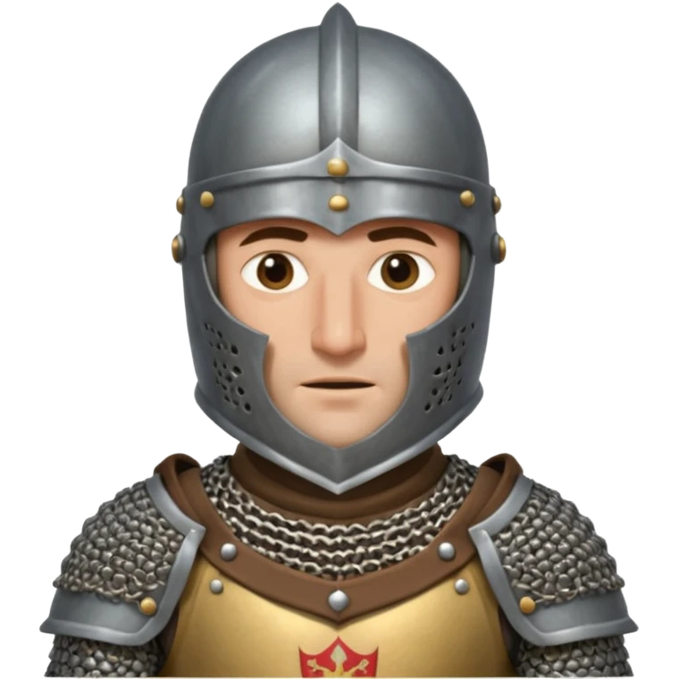 Monty pyton knight with full face covered helmet half body emoji