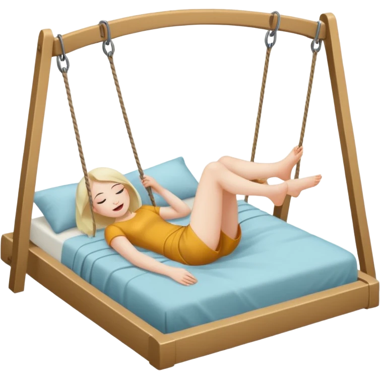 Laying on bed swinging feet  emoji