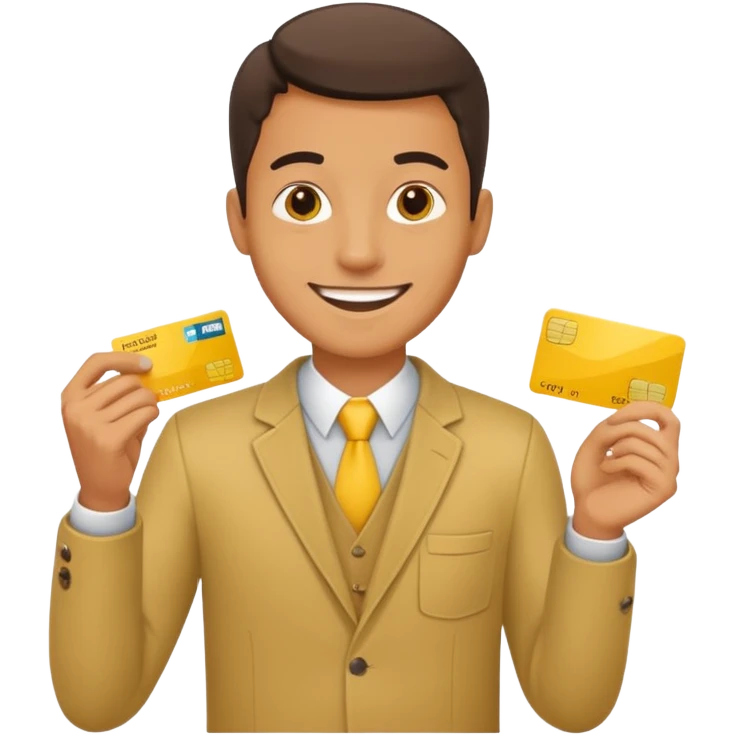 man with yellow debit card emoji