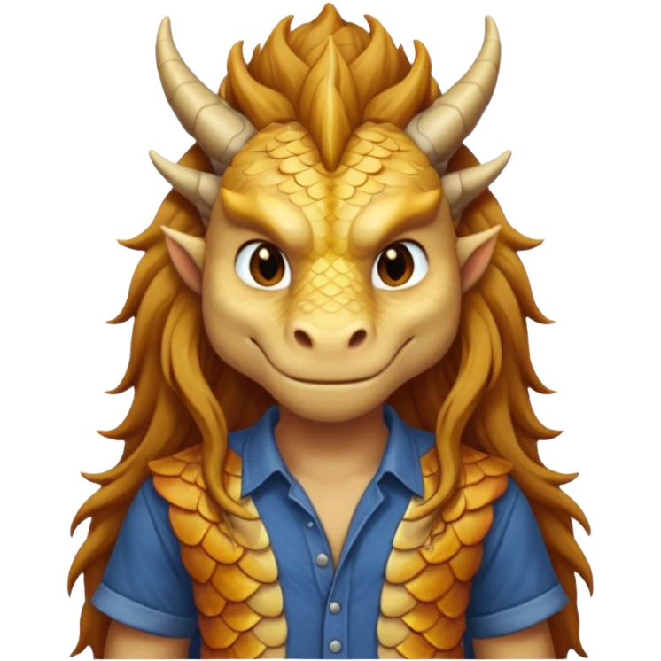 long hair dragon with shirt emoji