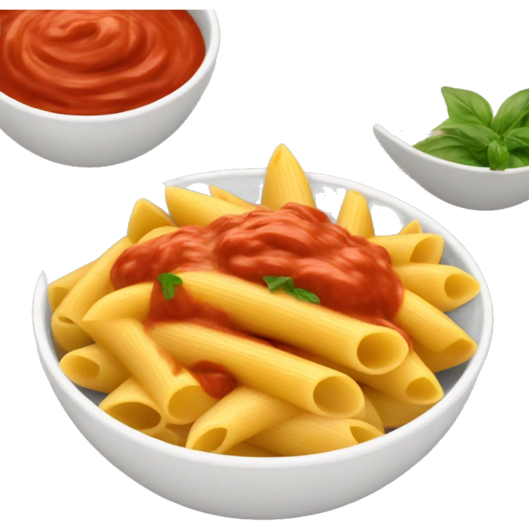penne with red sauce in a bowl emoji
